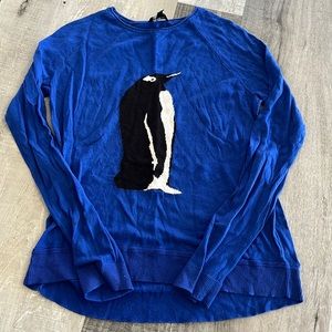 The Limited super soft blue penguin sweater medium M